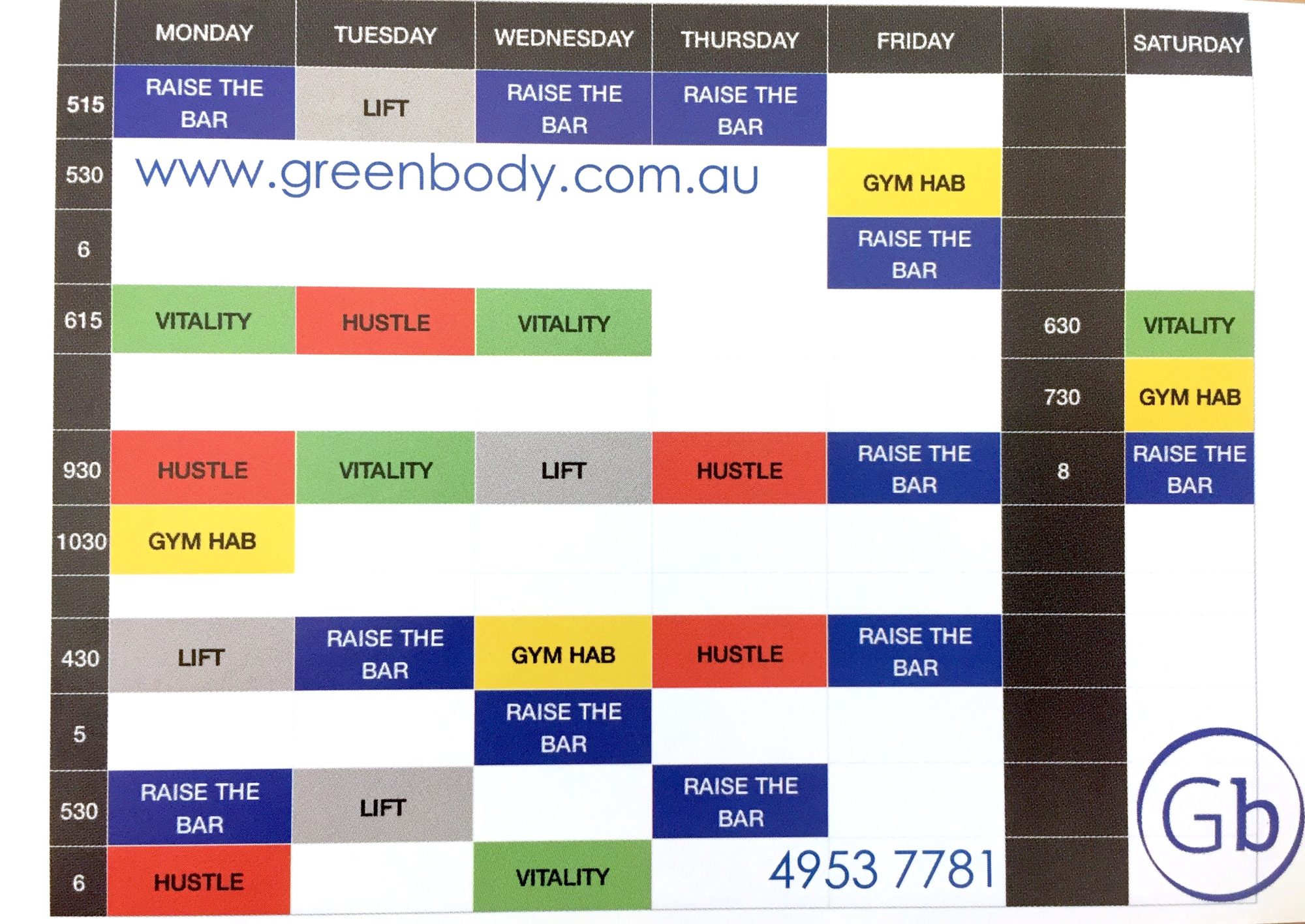 gym-timetable